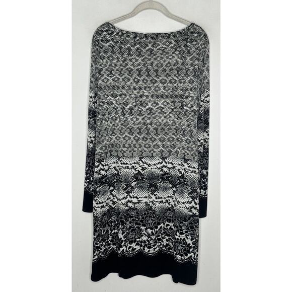 Michael Kors Women’s Black Gray Snake Print Long Sleeve Dress Size XL - Picture 5 of 5